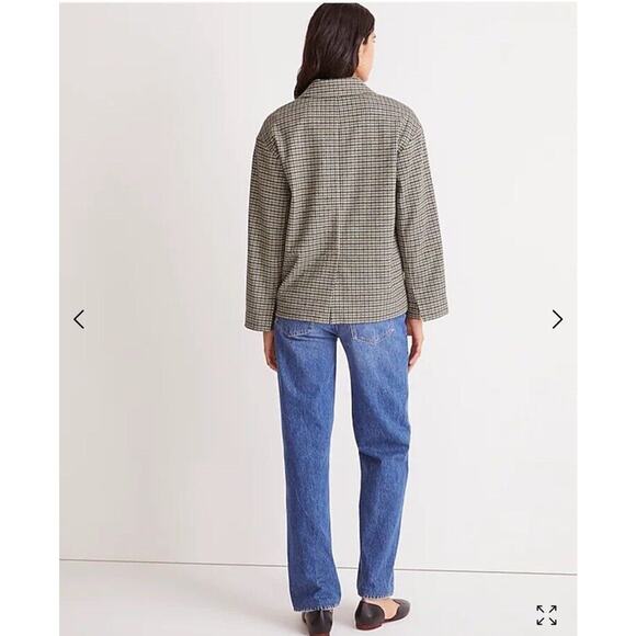 NWT Madewell Oversized Knit Blazer in Houndstooth XXS Black Gray Soft Jacket - Picture 9 of 10